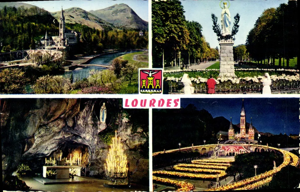 Lourdes — vista panorâmica — Éd. Iris Mexichrome, n°2 - Frente