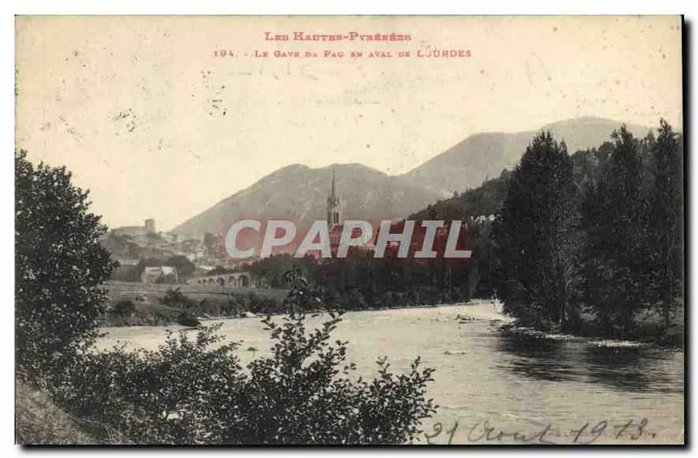 O Gave do Pau abaixo de Lourdes — Locais Altos-Pirineus — editor desconhecido, n° 194 - Frente