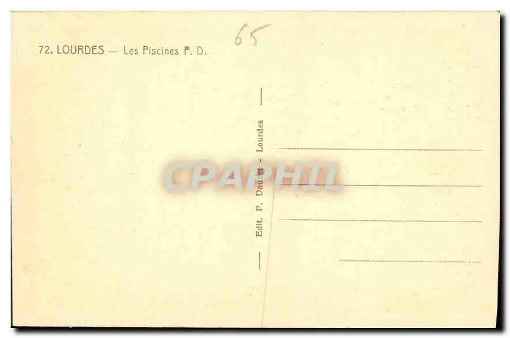 Lourdes — As Piscinas P.D. — Edit. P. Douet - Lourdes - Verso