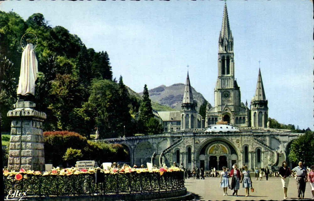 Lourdes — Basilika und Statue der Jungfrau — Verlag Edtex - Vorderseite