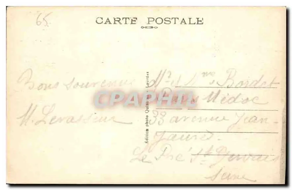 Lourdes — A Basílica e o Gave — Edição fotográfica Quimina - Verso