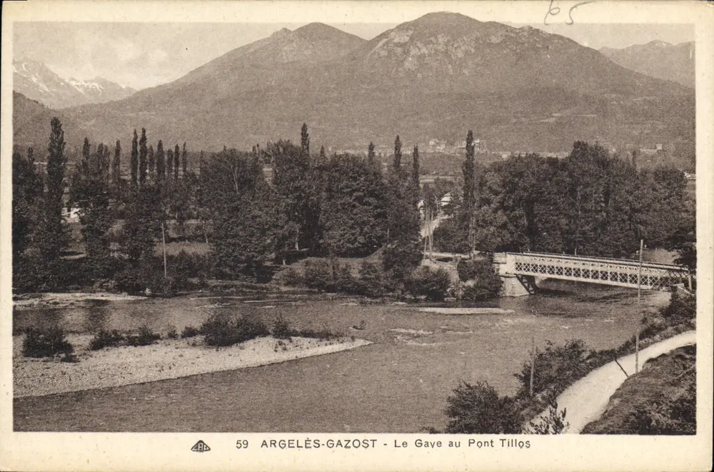Argelès-Gazost — Der Gave am Pont Tillos — Verlag A.P.C. Nr. 59 - Vorderseite