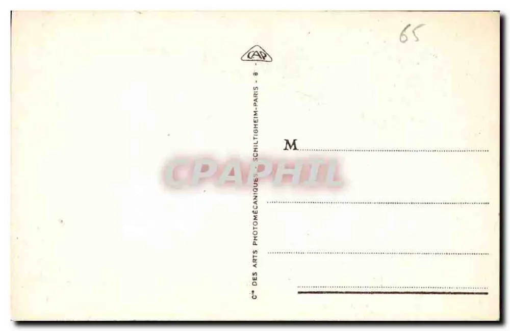 Cauterets - De Brug van Spanje — uitzicht op de brug en de watervallen — uitgever CAF, nr. 61 - Achterkant