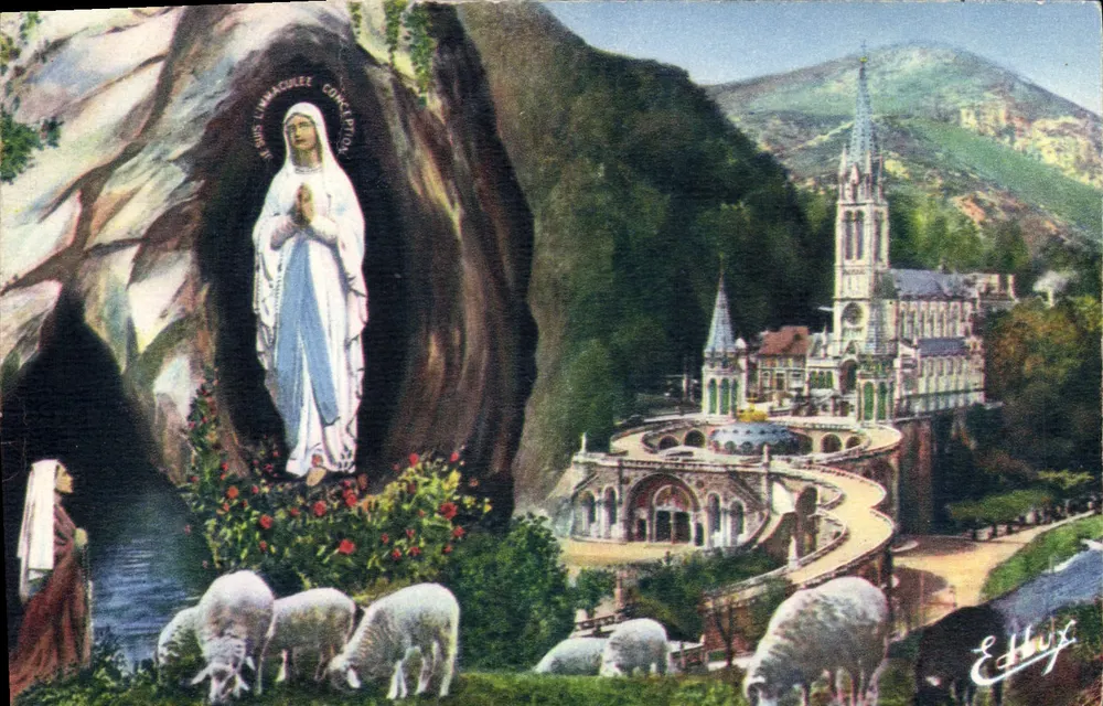Lourdes — Aparecção da Virgem — Editor Eddy - Frente