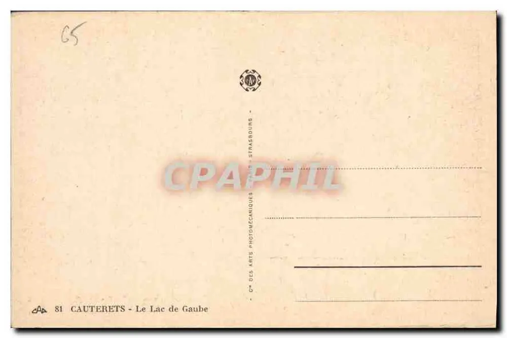 Cauterets — Jezioro Gaube — CH des Arts Photomecaniques, Strasbourg - Rewers