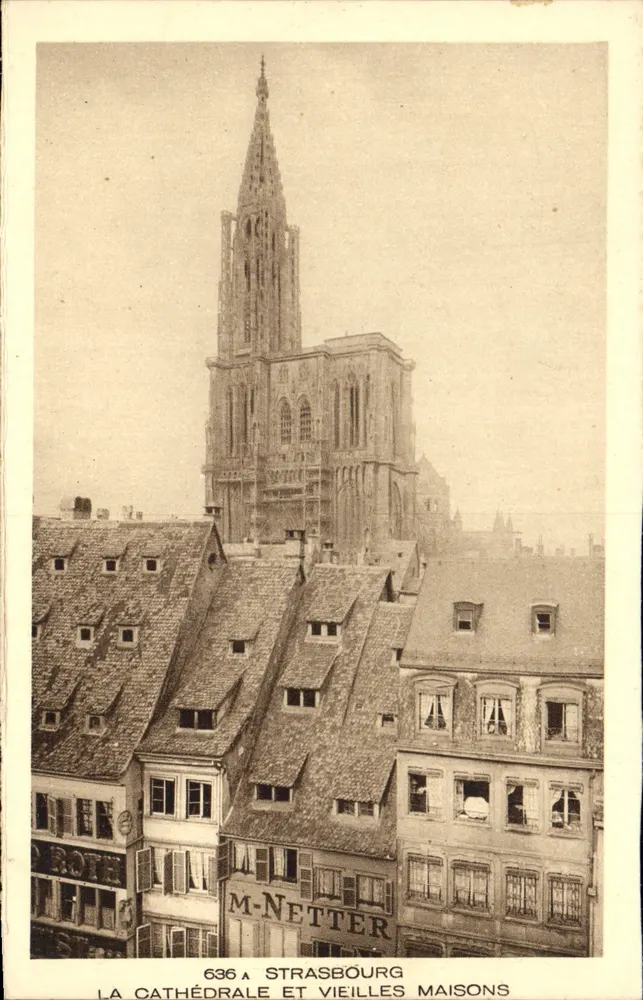 Strasbourg — Die Kathedrale und alte Häuser — M. Netter - Vorderseite