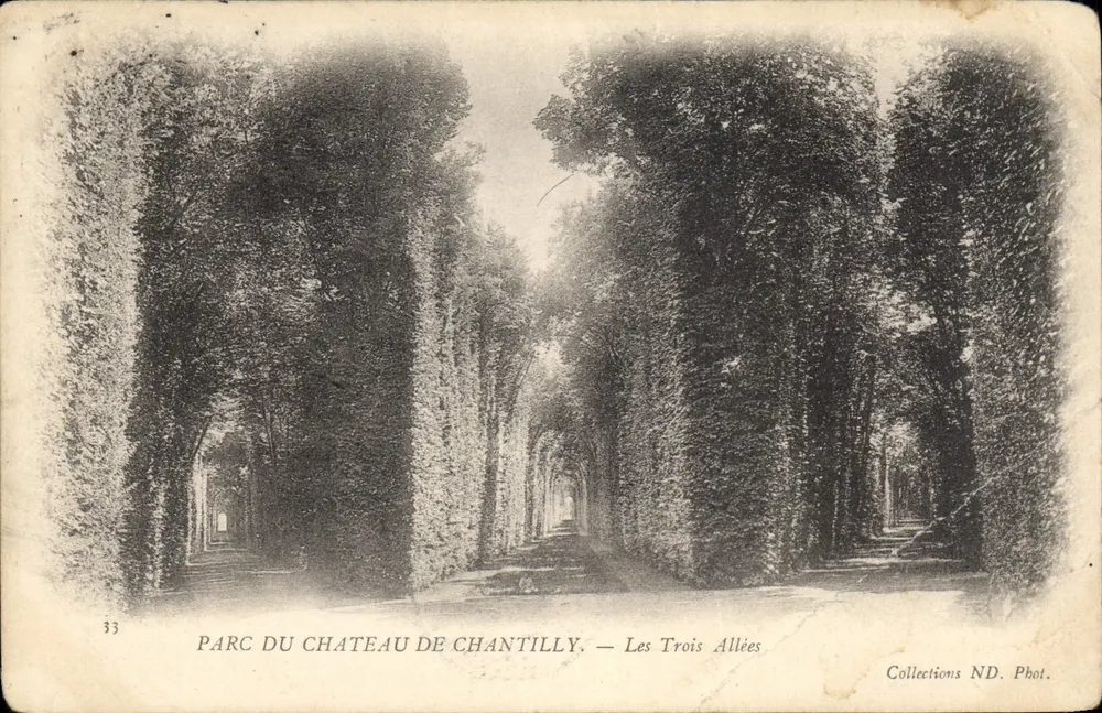 Park des Schlosses Chantilly — Die Drei Alleen — Collections ND. Phot. - Vorderseite