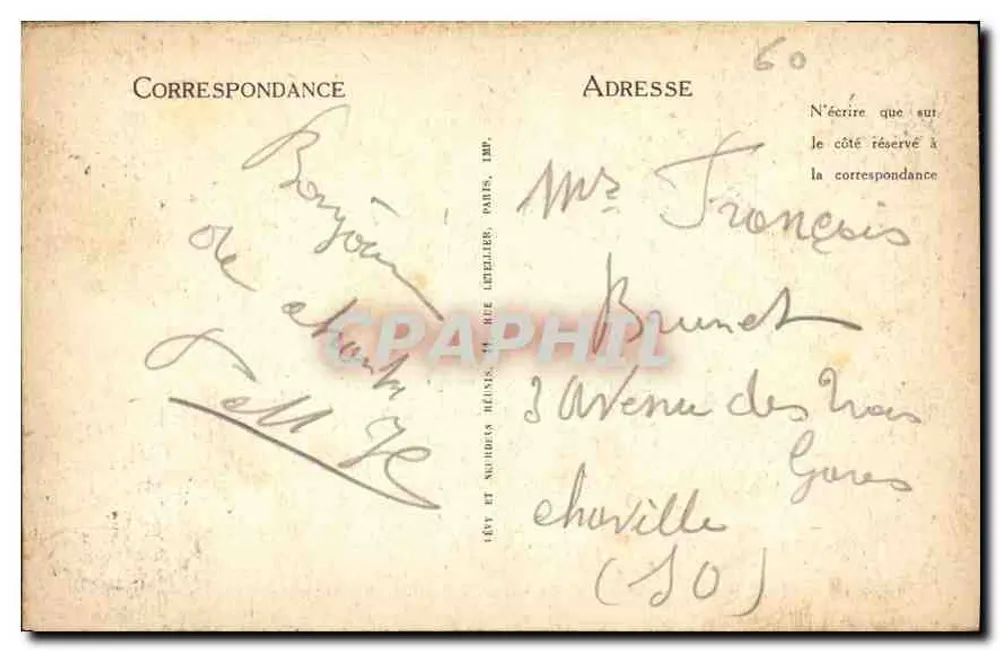 Chantilly — 1º Castillo — Barandilla de la Escalera de Honor — LL - Reverso