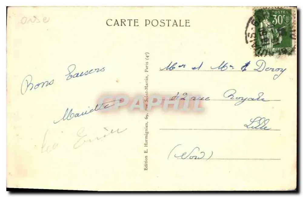 Beauvais — Piazza Bellovaque vicino alla Stazione — Edizione E. Harmignies, Parigi (4e) - Verso