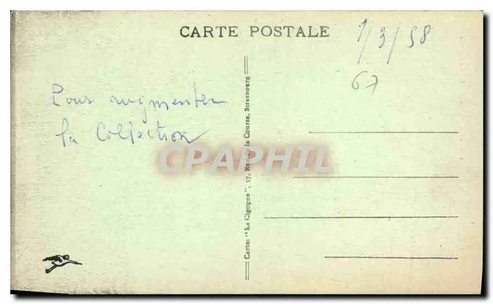 Estrasburgo - A Catedral — editor 'La Cigogne', n° 67 - Verso