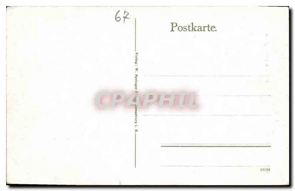 Estátua da Gänselesel na Orangerie de Strasbourg — edição W. Springer, Strasbourg - Verso