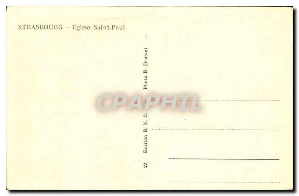 Estrasburgo - Igreja de São Paulo — Editor B.N.C. n°22 - Verso