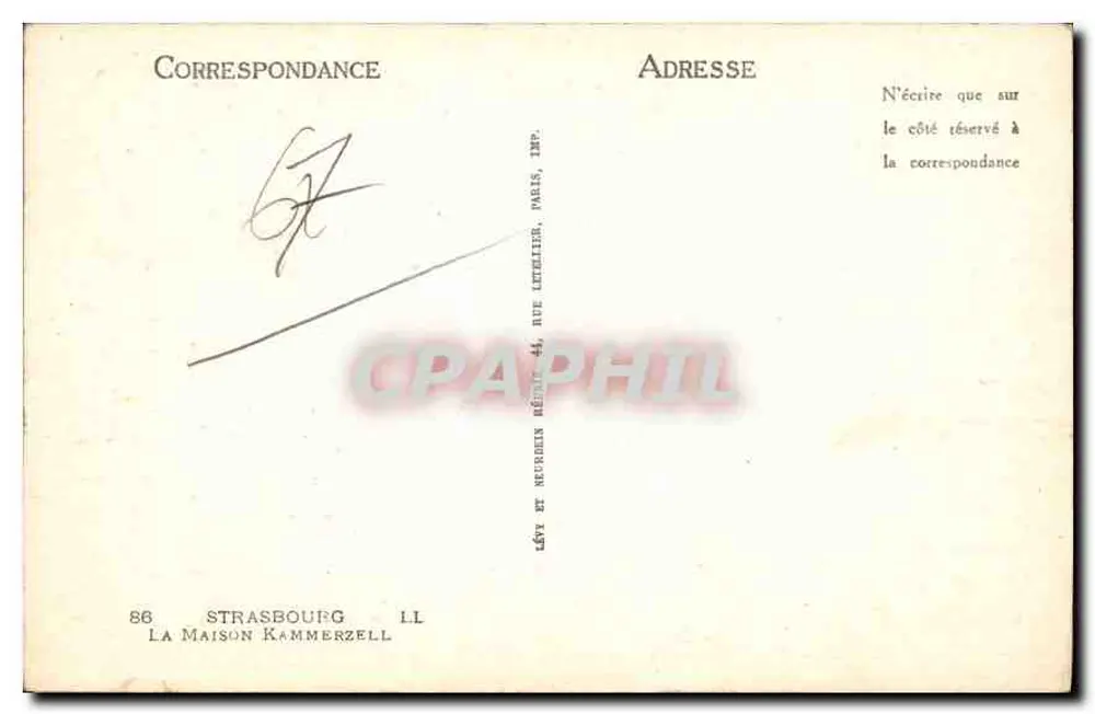 A Casa Kammerzell — Strasbourg — editor Lévy e Neurdein, Paris - Verso