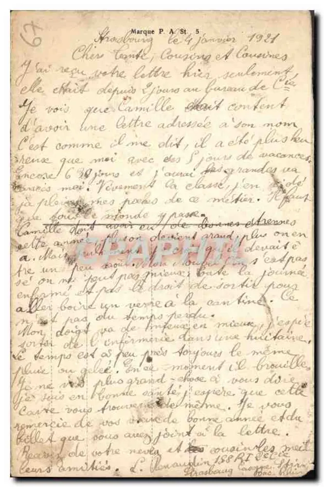 Estrasburgo — Velha casa — editor desconhecido, número de série não visível - Verso
