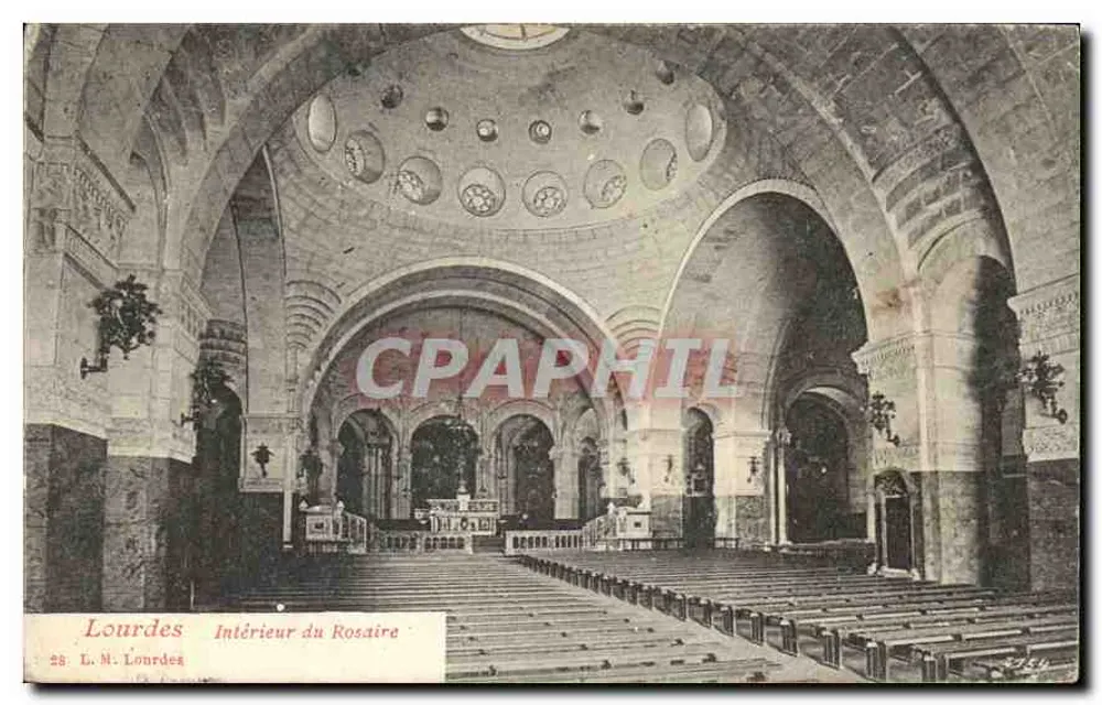 Lourdes — Interior do Rosaire — L.M. Lourdes n°28 - Frente