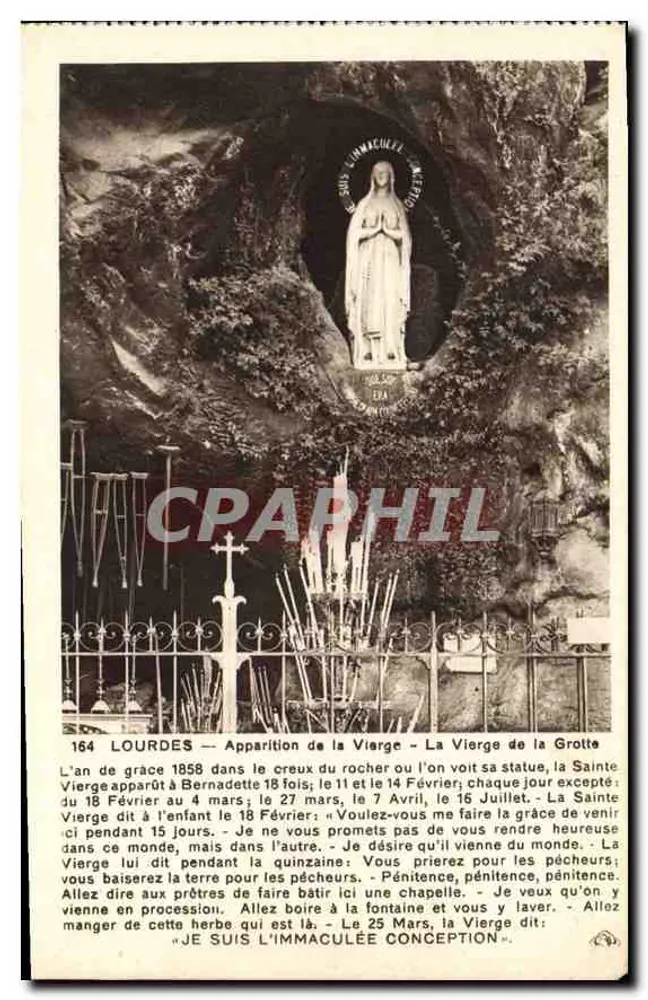 LOURDES — Erscheinung der Jungfrau — Die Jungfrau der Grotte - Vorderseite