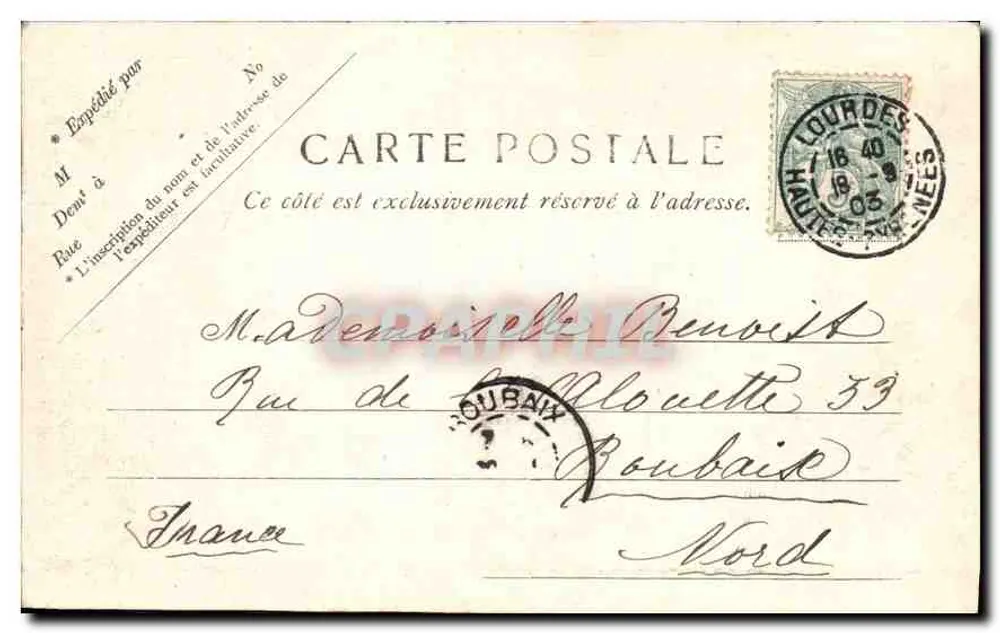 Lourdes — A aparição — V.P. Paris N. 1 - Verso