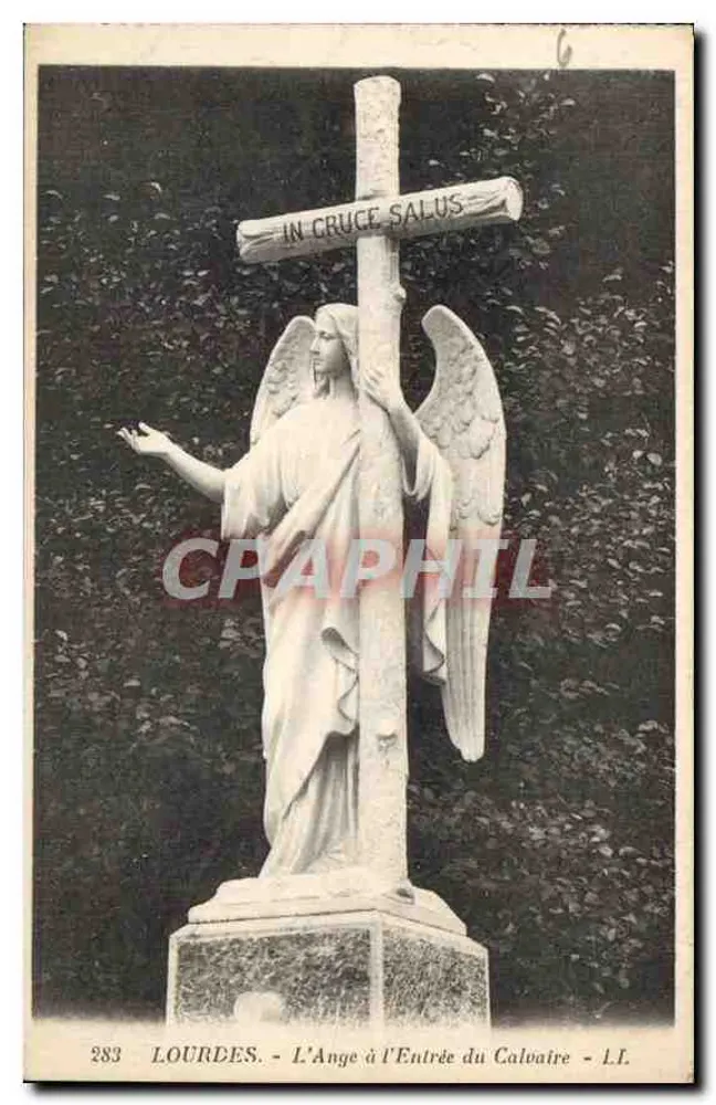 Lourdes - Der Engel am Eingang zum Calvary - I.L. - Vorderseite