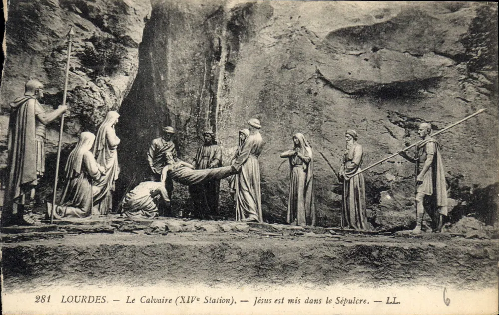 Lourdes — Der Calvarienberg (14. Station) — Jesus wird in das Grab gelegt — LL. — Nr. 281 - Vorderseite