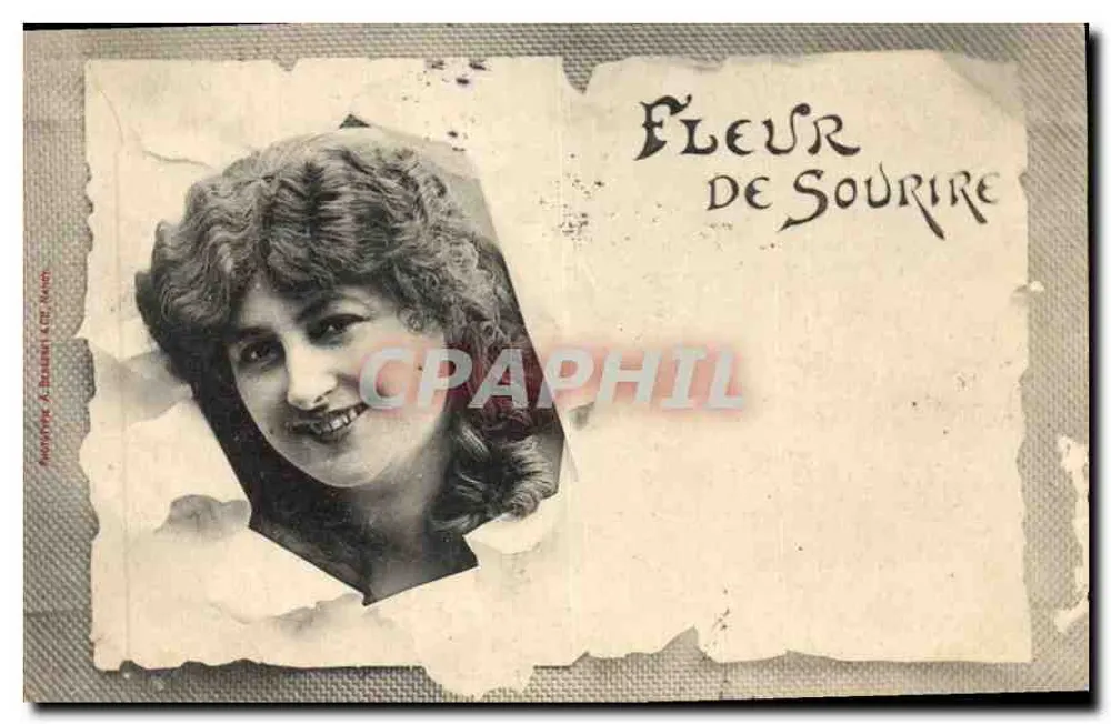 Fleur de Sorriso — Fotografia de mulher sorridente — Editor A. Béhier & Cie, Marche - Frente