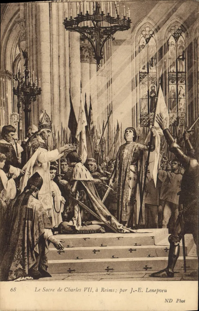 Die Krönung von Karl VII., in Reims; von J.-E. Lenepveu - Vorderseite