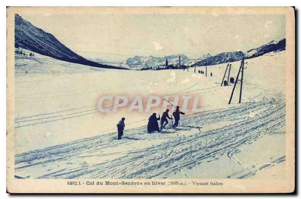 Col du Mont-Genèvre im Winter — 1860 m. — Italienischer Hang — Éditions Gep, Grenoble - Vorderseite