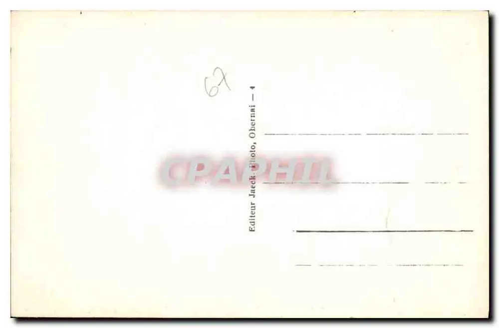 Le Dreistein in der Nähe des Mont Ste-Odile — Ruinen eines Schlosses auf einem bewaldeten Hügel — Verlag Jaecck, Obernai - Rückseite