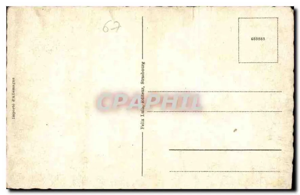 Ruinas del Castillo de Guirbaden — Alsacia — Felix Lulz, editor, Estrasburgo - Reverso