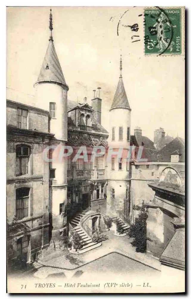 Troyes — Hotel Vauluisant (século XVI) — LL. - Frente