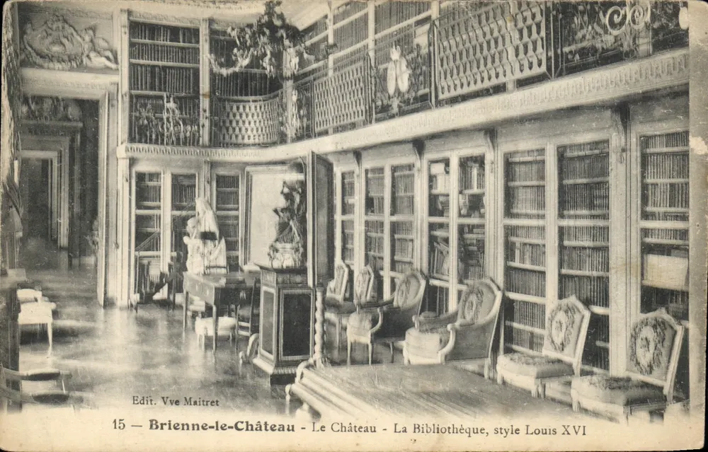 Brienne-le-Château — Das Schloss — Die Bibliothek, Louis XVI Stil — Verlag Vve Maitret - Vorderseite