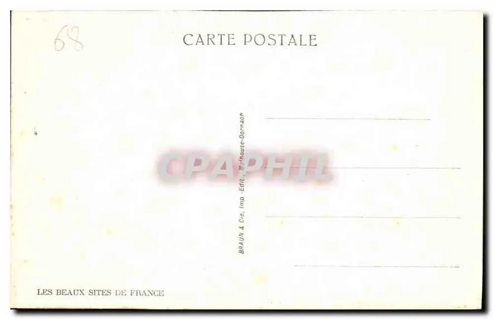 Colmar — Vista sobre os Vosges — série 1292A, editada por BEAUN & Cie - Verso