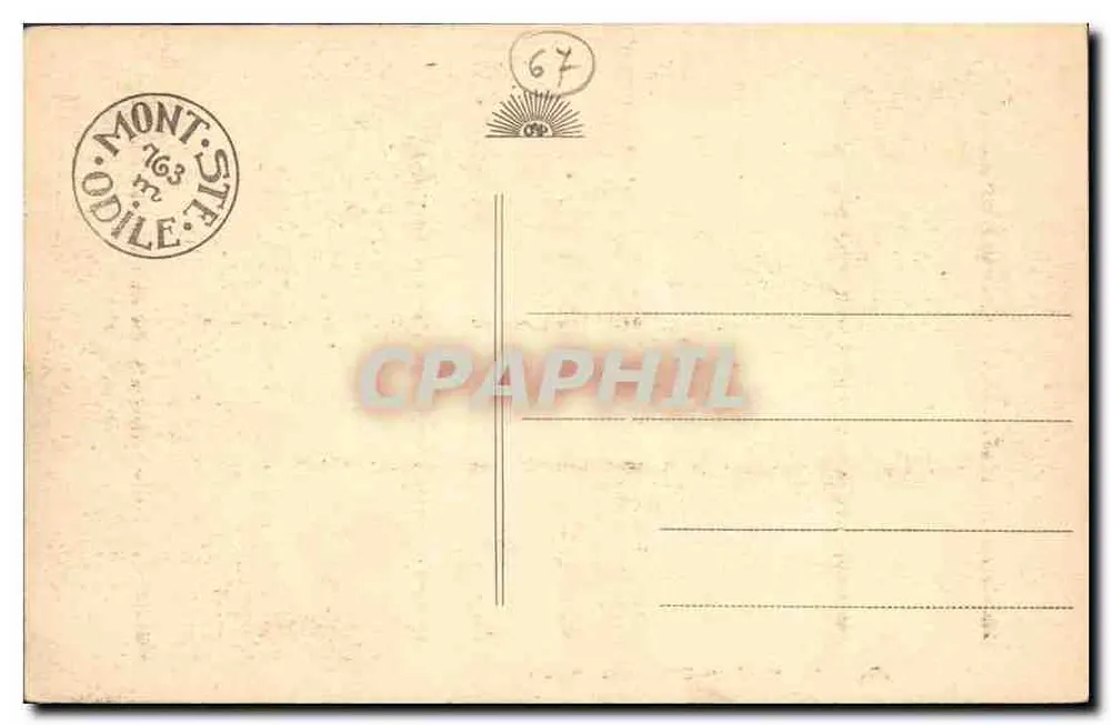 Monte Ste-Odile - A Capela — editor Bilhete postal antigo - Verso