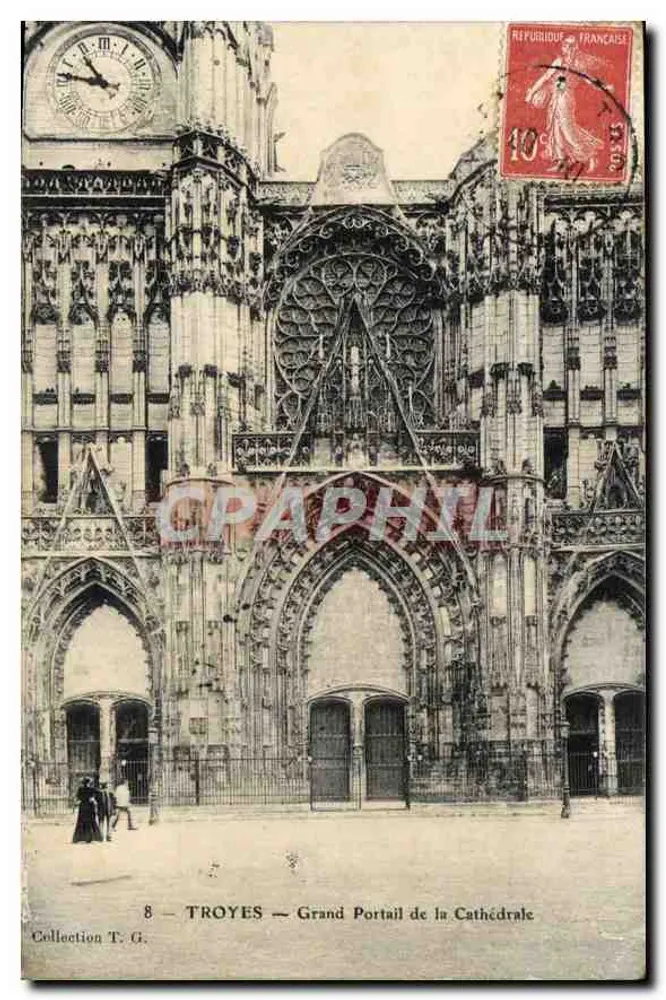 Troyes — Großer Portal der Kathedrale — Sammlung T.G. - Vorderseite