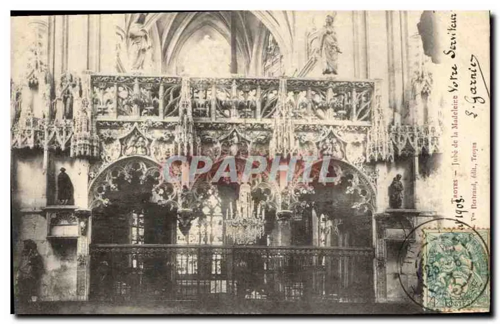 Interior da catedral de Troyes — Jubé da Madeleine — editor Y. Bertrand, Troyes - Frente