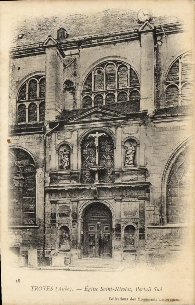 Troyes (Aube) — Kirche Saint-Nicolas, Südtor — Collections des Monuments historiques - Vorderseite