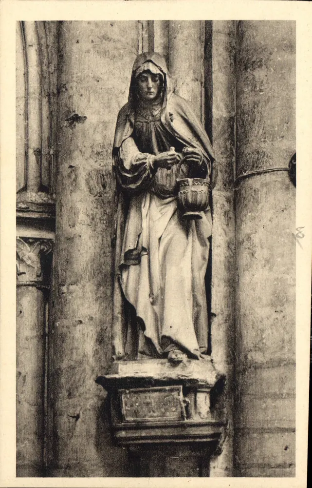 Tropes (Aube) — Igreja de Santa Madeleine — Estátua de Santa Marta - Frente