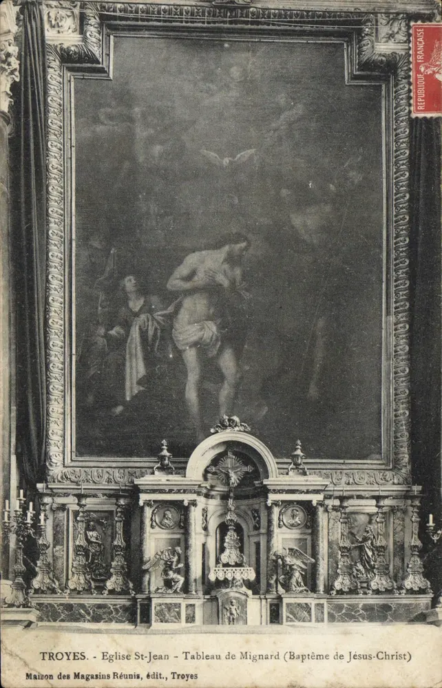 Troyes - Kirche Saint-Jean - Gemälde von Mignard (Taufe Jesu Christi) - Maison des Magasins Réunis, Troyes - Vorderseite