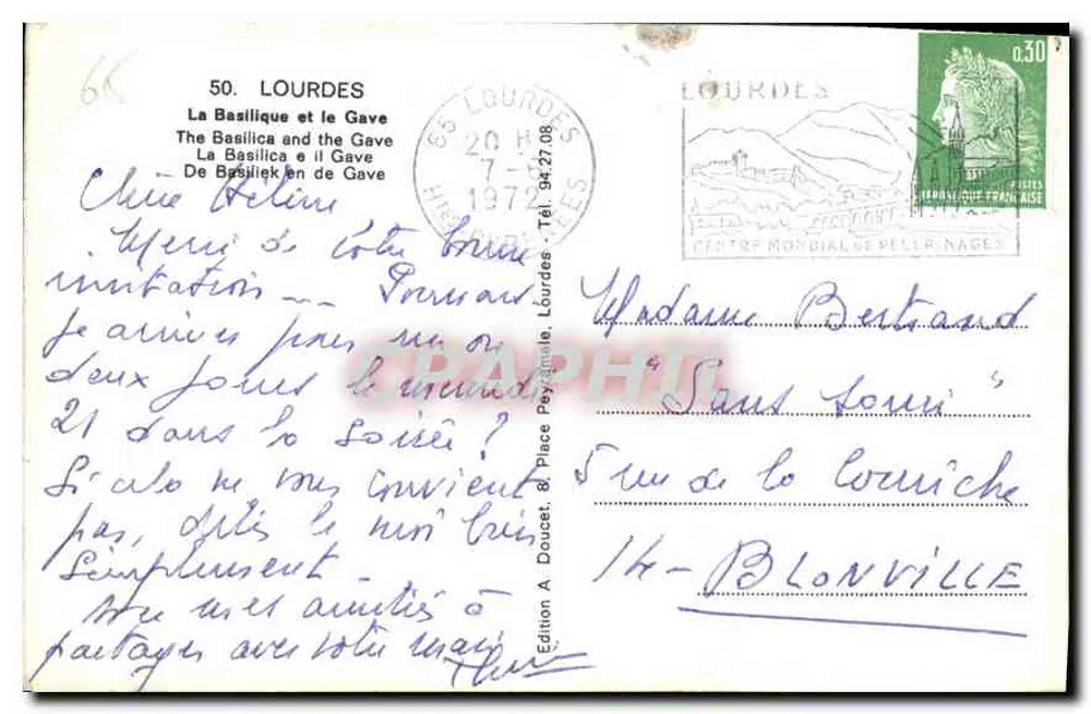 Lourdes — A Basílica e o Gave — Edição Edluf - Verso