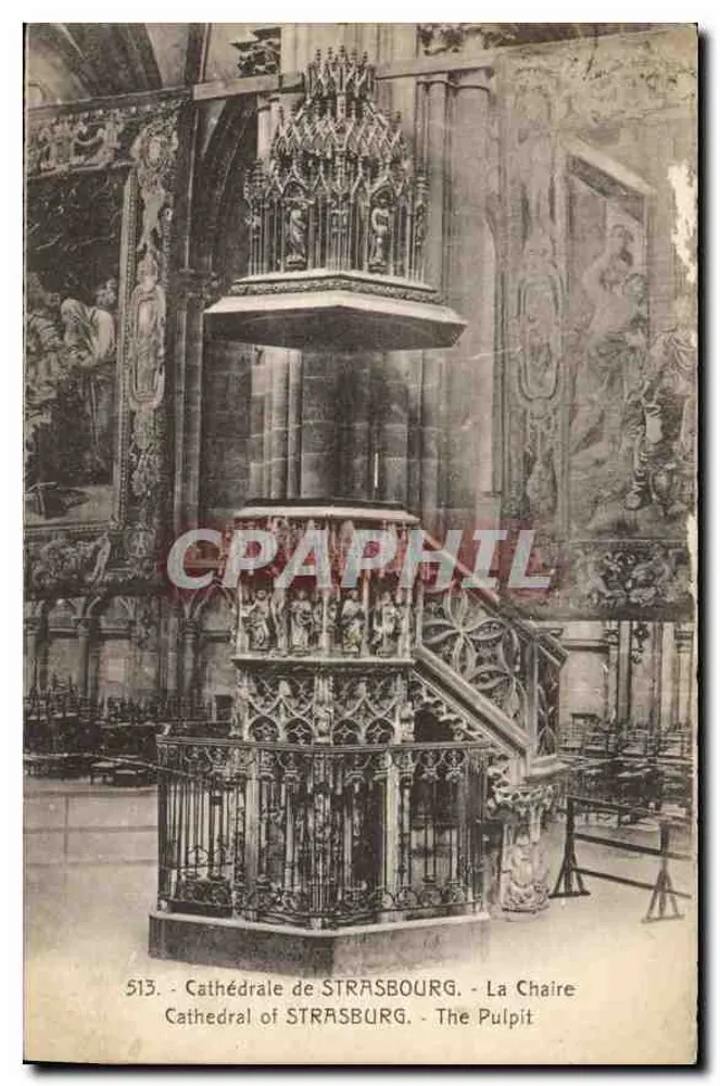 Catedral de STRASBOURG — A Cadeira — Editor Font. Ch. Bergeret, n° 513 - Frente