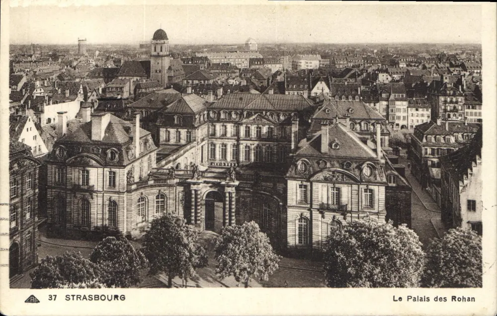 Strasbourg — O Palácio dos Rohan — Bilhete postal antigo n°37, editor CRÉATIF ARTS PHOTOGRAPHIQUES - Frente