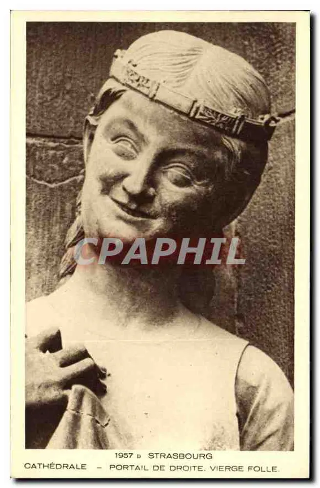 Kathedrale - Rechter Portal, Madonna der Schleier — Straßburg, 1957 - Vorderseite
