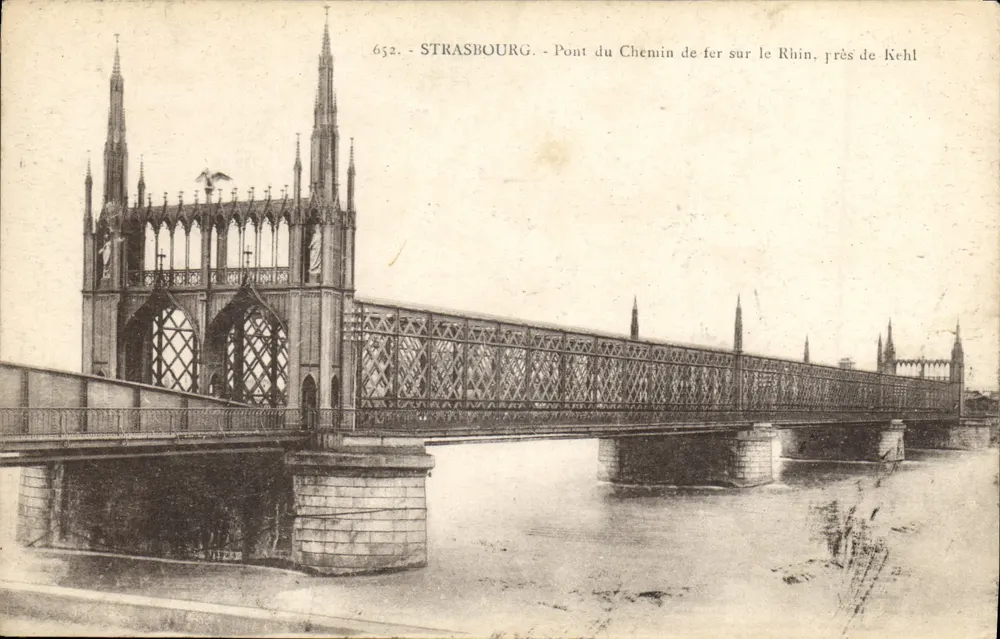 Strasbourg — Eisenbahnbrücke über den Rhein bei Kehl — Verlag Mardoy, Nr. 652 - Vorderseite