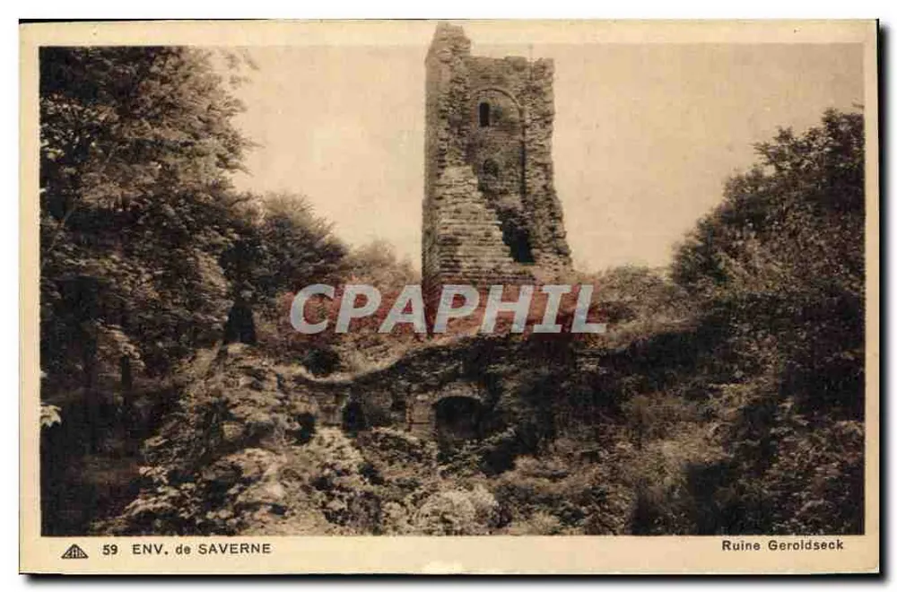 Ruínas de Geroldseck — Env. de Saverne — Bilhete postal moderno n°59 - Frente