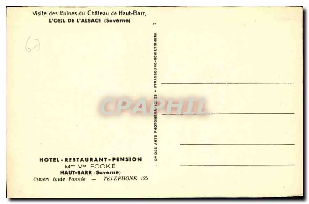 Ruínas de Geroldseck — Env. de Saverne — Bilhete postal moderno n°59 - Verso