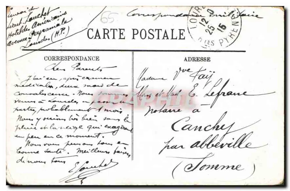 Lourdes. Die Statue des heiligen Michael und die Basilika — Unbekannter Verleger, Nr. 96 - Rückseite