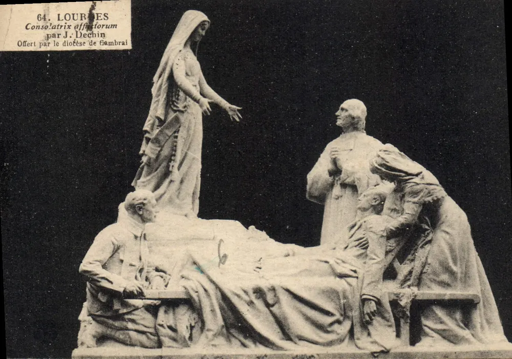 Lourdes — Statua NMP Usprawiedliwiającej — Ofiara diecezji Gambray - Awers