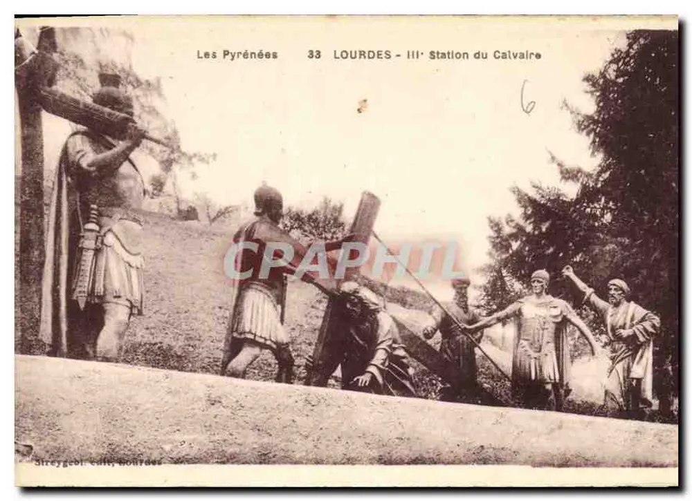 Estação do Calvário em Lourdes — Os Pirineus 33 — editor Sirgeyebel, Lourdes - Frente