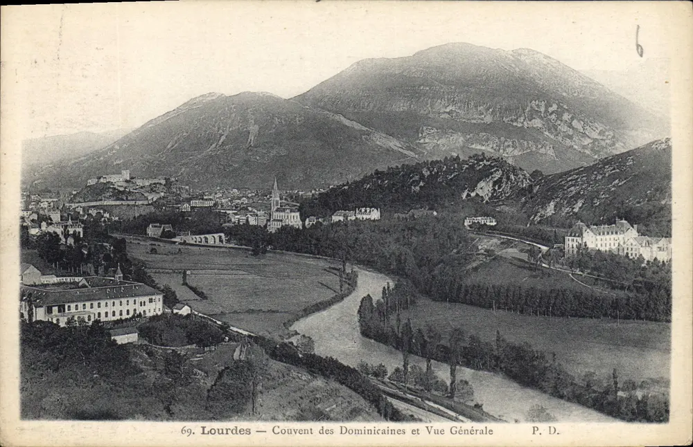 Lourdes — Konvent der Dominikanerinnen und allgemeiner Blick — P. D. - Vorderseite