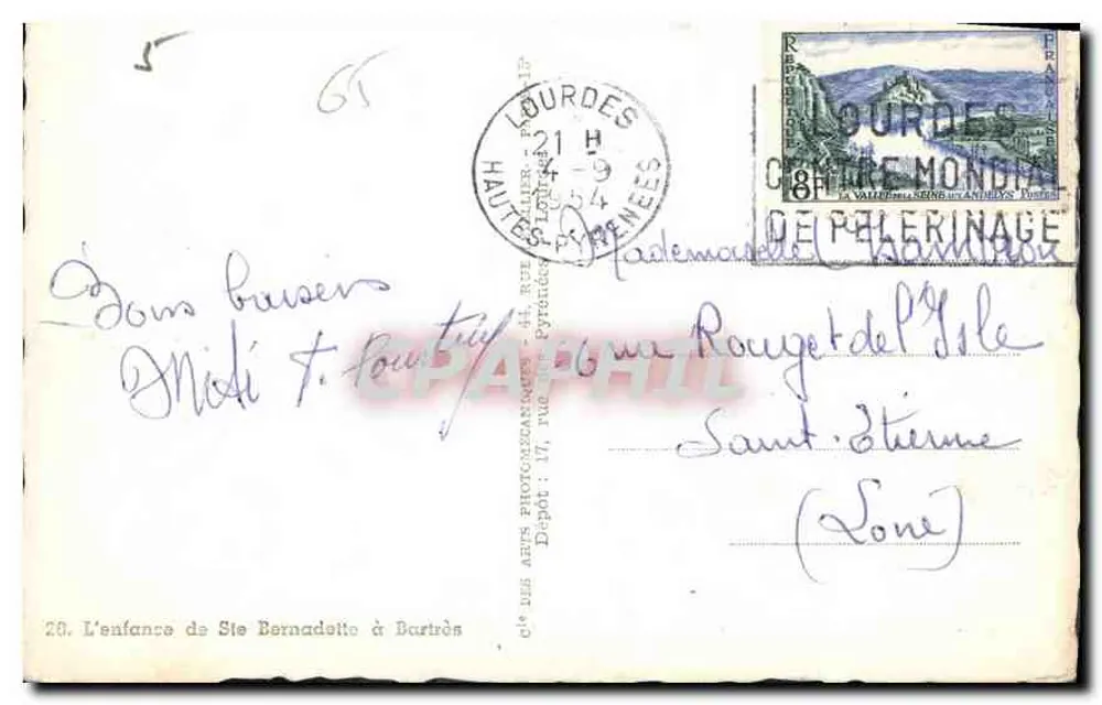 Die Kindheit von Ste Bernadette in Bartrès — Cie des Arts Photographiques — Nr. 20 - Rückseite