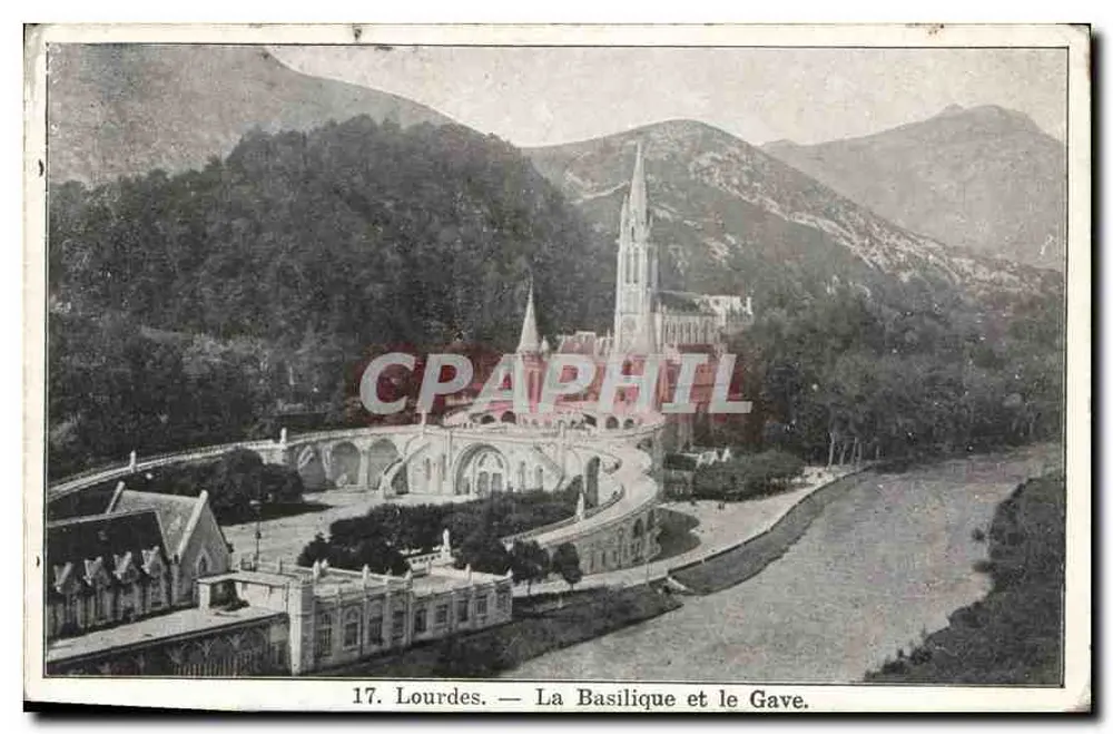 Lourdes — A Basílica e o Gave - Frente